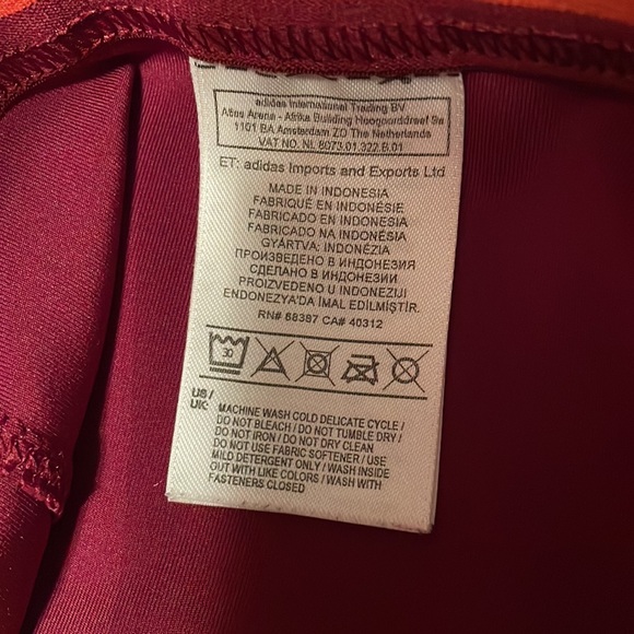Adidas x Stella McCartney Maroon Capri Leggings Size Small - Picture 8 of 8